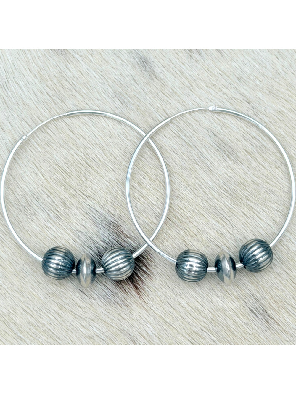 The Perfect Hoop- 2" 8mm Pumpkin Pearls & Saucer